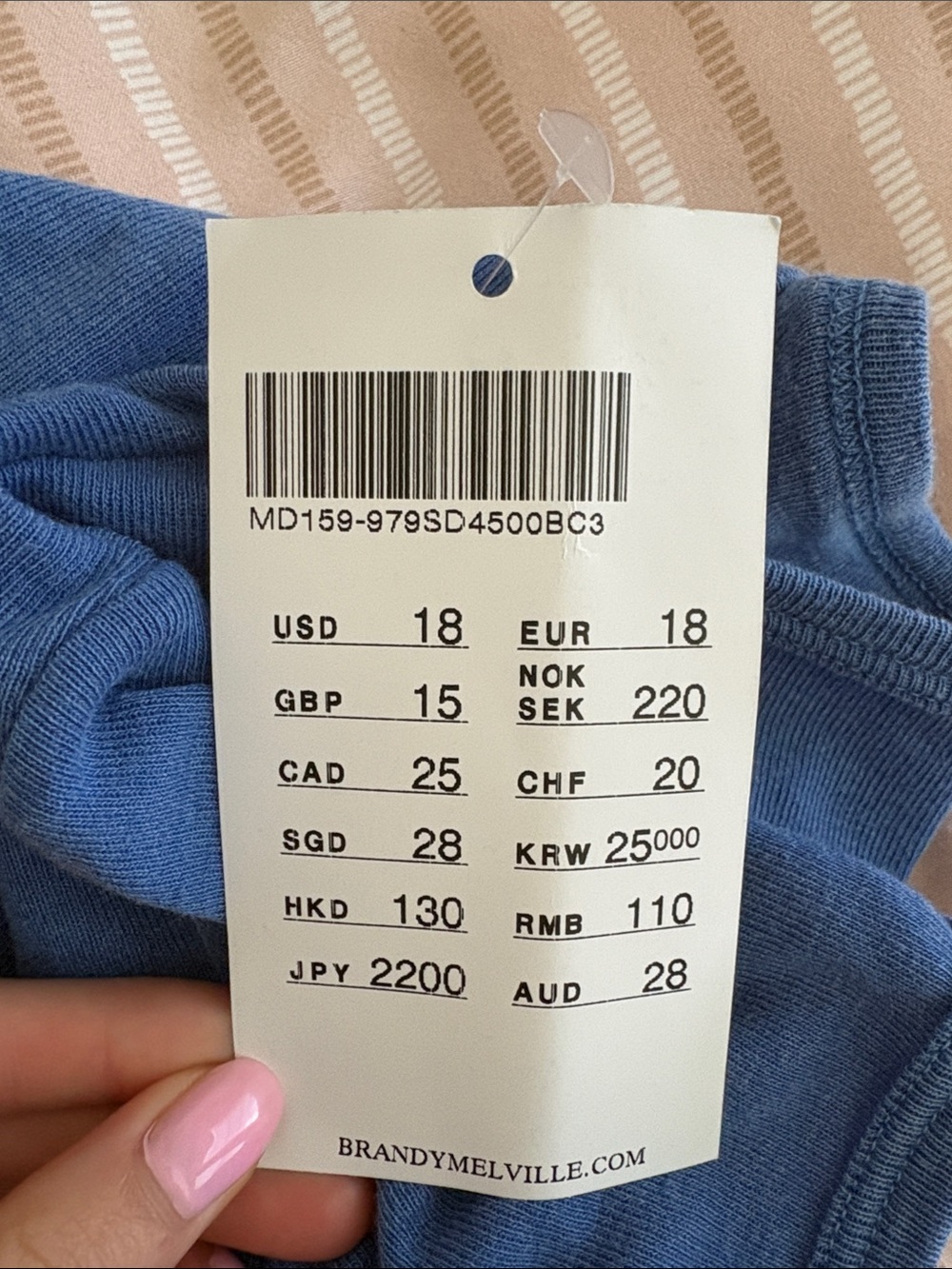 Brandy Melville Short Sleeve Crewneck Tee in Cobalt Blue - Picture 7 of 7